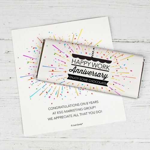 Personalized Work Anniversary It's Crunch Time Chocolate Bar Wrappers Only