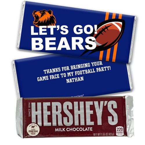 Personalized Bears Football Party Hershey's Hershey's Milk Chocolate Bar & Wrapper