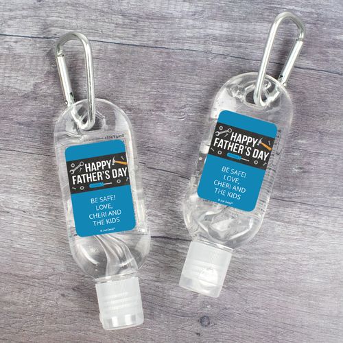 Personalized Father's Day Tools Hand Sanitizer with Carabiner 1. fl. Oz.