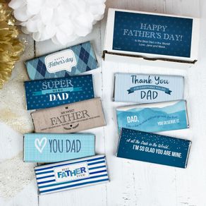 Personalized Father's Day Candy Belgian Chocolate Bars Gift Box (8 Pack)