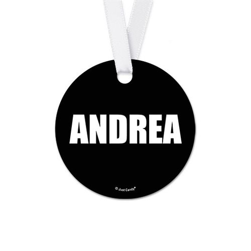 Personalized Round Bold Bat Mitzvah Favor Gift Tags (20 Pack)