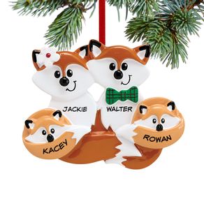 Fox Family of 4 Ornament