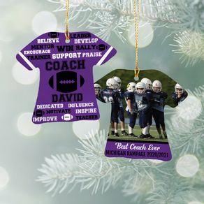 Best Coach Football with Image - Purple Ornament