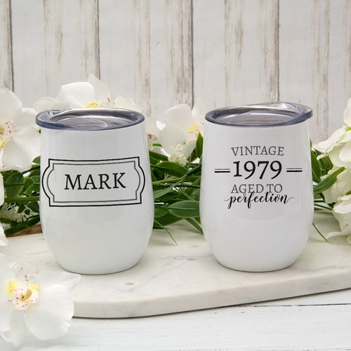 Personalized Wine Tumbler (12oz) - Aged to Perfection