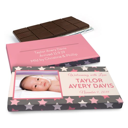 Deluxe Personalized Star Girl Chocolate Bar in Gift Box (3oz Bar)