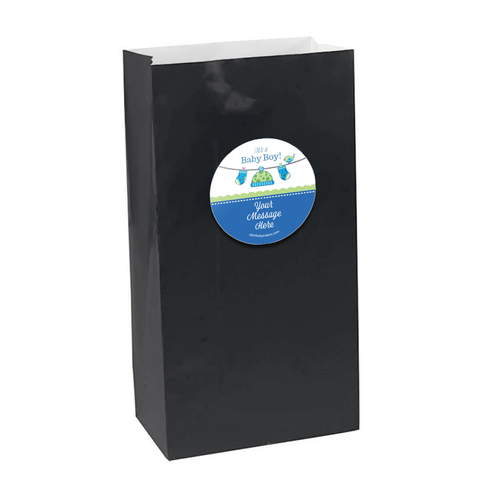 Shower with Love Boy Personalized Paper Favor Bags (set of 12) Just