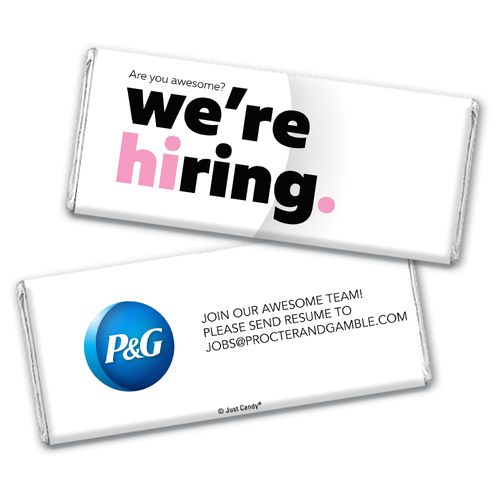 Personalized Business Promotional We're Hiring Chocolate Bar & Wrapper