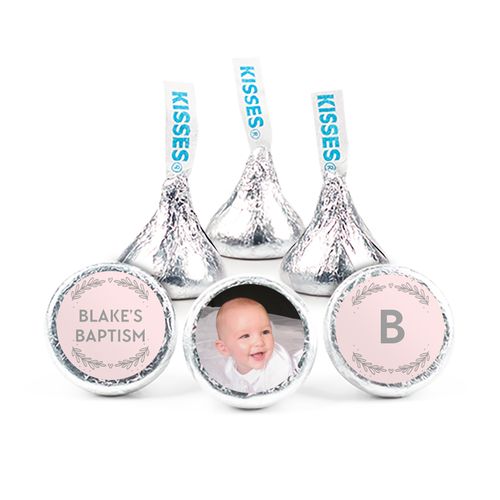 Personalized Baptism Filigree and Heart Hershey's Kisses