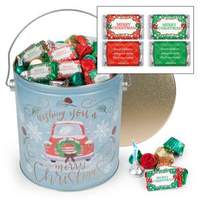 Personalized Vintage Christmas 3.7 lb Merry Christmas Hershey's Mix Tin