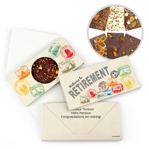 Personalized Retirement Passport Gourmet Infused Belgian Chocolate Bars (3.5oz)