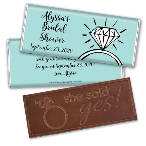 Bonnie Marcus Collection Personalized Embossed Chocolate Bar Chocolate and Wrapper Last Fling Bridal Shower Favors