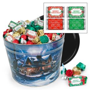 Personalized First Homecoming 8 lb Merry Christmas Hershey's Mix Tin