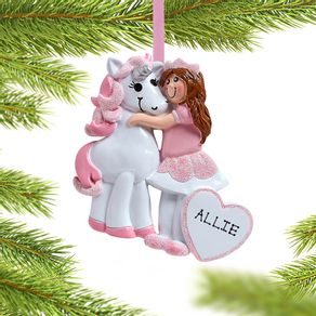 Girl with Unicorn Ornament