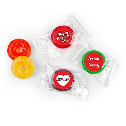 Personalized Valentine's Day Script Heart Life Savers 5 Flavor Hard Candy