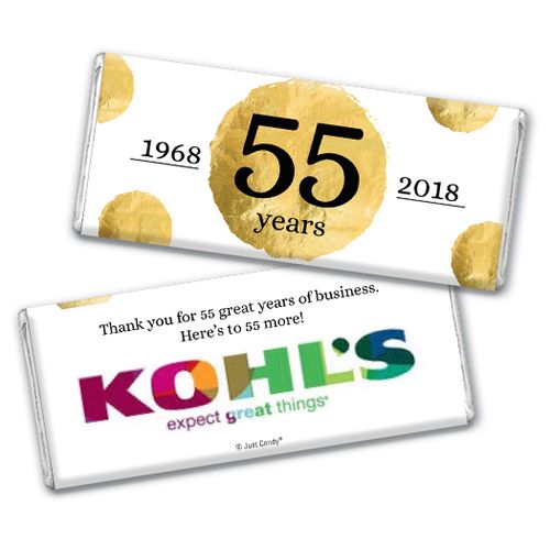 Personalized Corporate Anniversary Add Your Logo Golden Seal Chocolate Bar & Wrapper