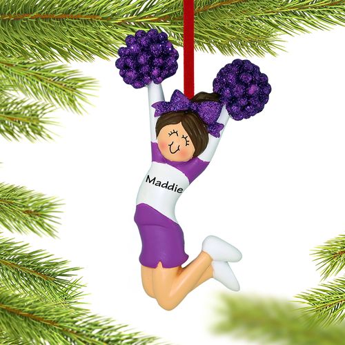 Cheerleader Purple and White Uniform Ornament