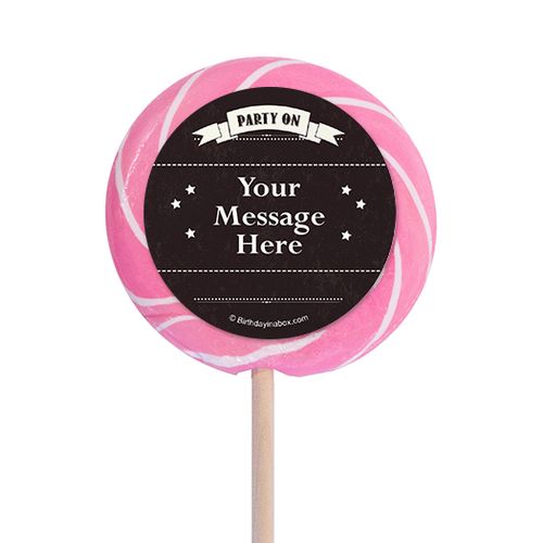 Vintage Dude Milestone Personalized 3" Lollipops (12 Pack)