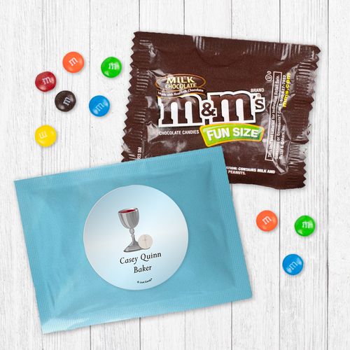 Personalized First Communion Silver Chalis Milk Chocolate M&Ms