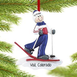 Adult Male Skier Ornament