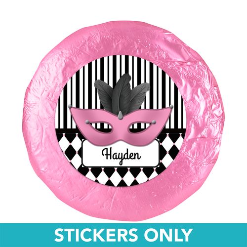 Birthday 1.25" Sticker Harlequin Masquerade (48 Stickers)