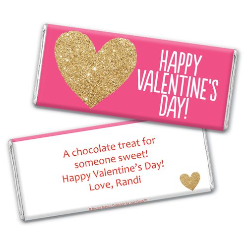 Bonnie Marcus Personalized Valentine's Day Glitter Heart Chocolate Bar Wrapper