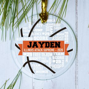 Basketball Sports Words Ornament