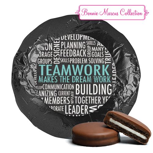 Personalized Bonnie Marcus Collection Teamwork Word Cloud Belgian Chocolate Covered Oreos (24 Pack)