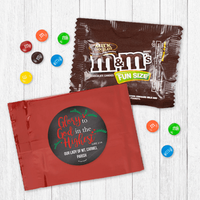 Personalized Christmas Glory to God in the Highest Milk Chocolate M&Ms