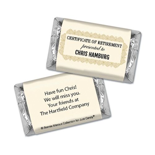 Personalized Bonnie Marcus Collection Retirement Certificate Mini Wrappers Only