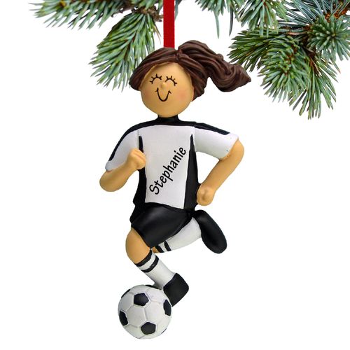 Soccer Girl Black Uniform Ornament