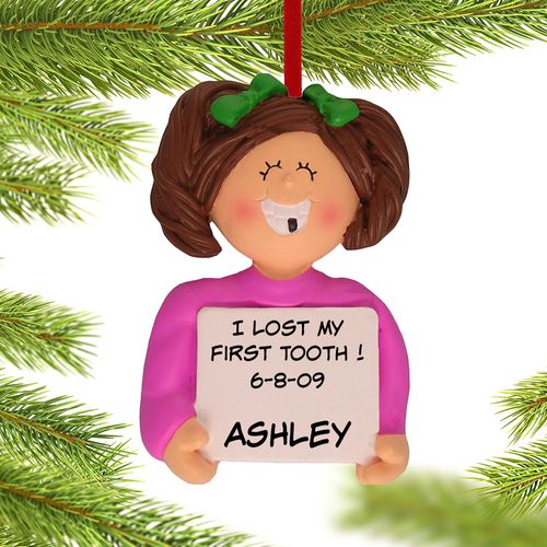 Lost a Tooth Girl Ornament
