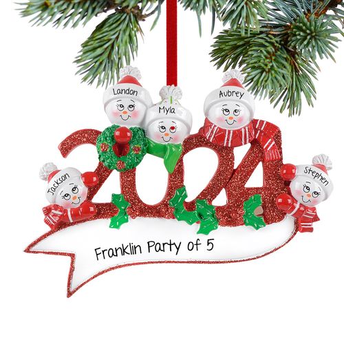 2024 Snowman Family of 5 Ornament
