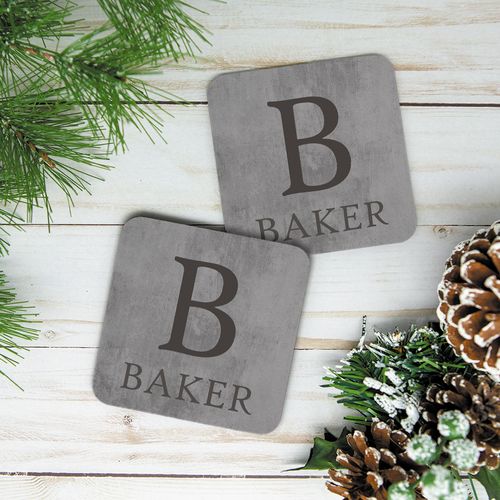 Personalized Cork Coaster, Block Monogram (Set of 4)