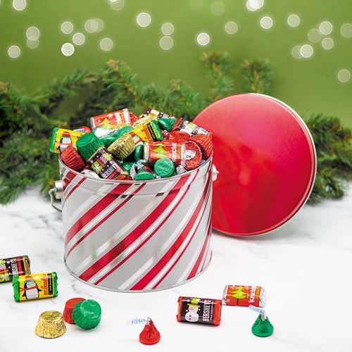 Candy Stripes 2.7 lb Hershey's Holiday Mix Tin