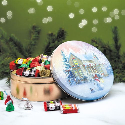 Christmas Gift Tin 1.5 lb Hershey's Holiday Mix - All Decked Out