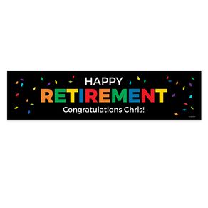 Personalized Retirement Confetti 5 Ft. Banner - JustCandy.com