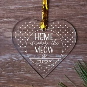Cat 'Home is Where the Meow is' Ornament