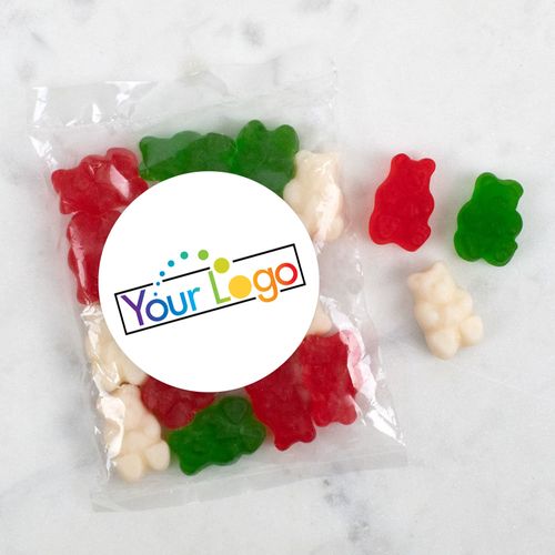 Custom Add Your Logo Candy Bag with Holiday Gummy Bears