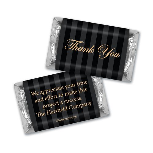Personalized Business Thank You Formal Gold & Pinstripes Hershey's Miniatures
