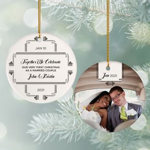 First Married Wedding Photo Ornament
