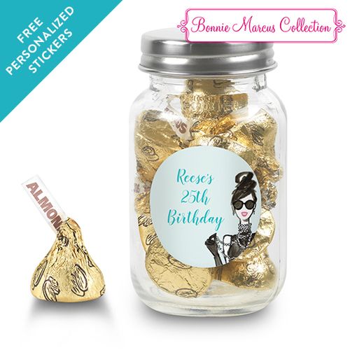 Bonnie Marcus Collection Personalized Mason Jar Vogue Birthday (24 Pack)