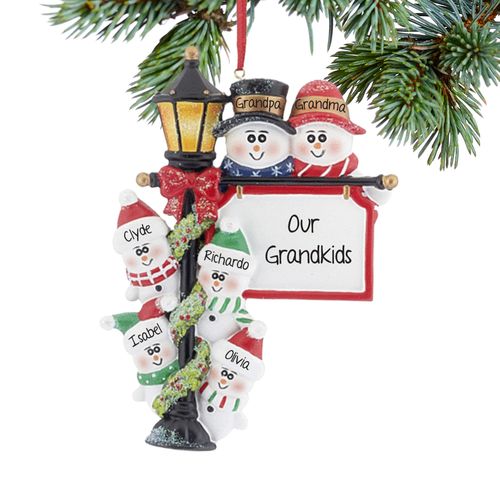 Lamppost Family of 6 Ornament