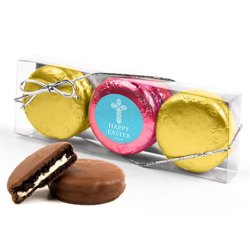 Easter Blue Cross 3PK Pink & Gold Foiled Chocolate Covered Oreo Cookies