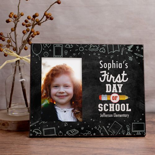 Personalized First Day of School Chalkboard Picture Frame
