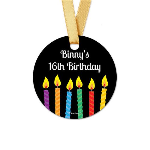 Personalized Round Stork Birthday Favor Gift Tags (20 Pack)