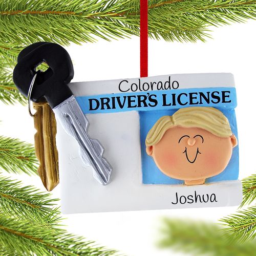 License with Key Boy Ornament