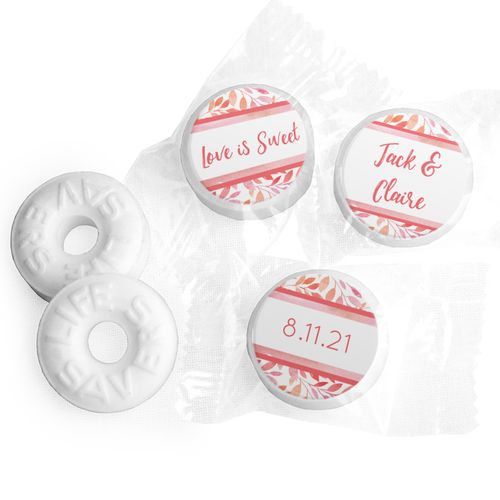 Personalized Wedding Lovely Leaves LifeSavers Mints