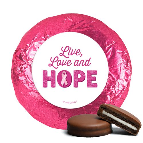 Personalized Breast Cancer Awareness Live Love Hope Chocolate Covered Oreos
