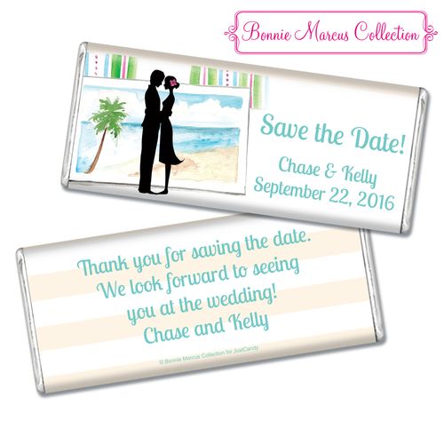 Bonnie Marcus Collection Personalized Chocolate Bar Chocolate and Wrapper Tropical I Do Save the Date