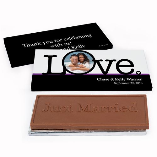 Deluxe Personalized Wedding Big Love Photo Cameo Chocolate Bar in Gift Box
